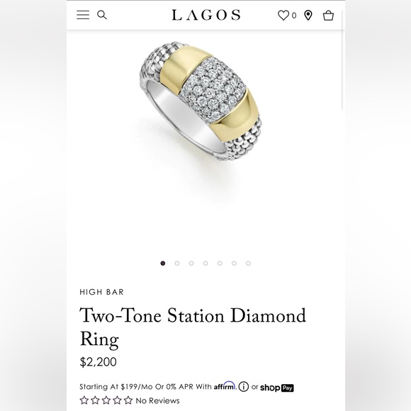 LAGOS HIGH BAR Two-Tone Station Diamond Ring - Picture 12 of 12